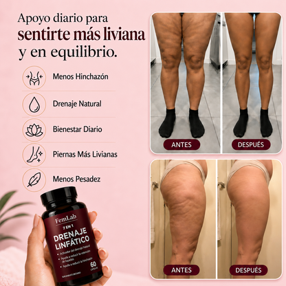 FemLab® -  Drena la Hinchazón del Rostro, Abdomen, Piernas y Brazos