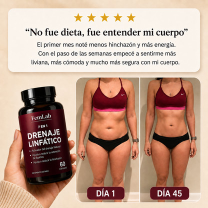 FemLab® -  Drena Naturalmente la Hinchazón del Rostro, Abdomen y Piernas
