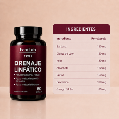 FemLab® -  Drena Naturalmente la Hinchazón del Rostro, Abdomen y Piernas