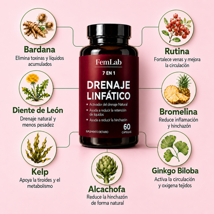FemLab® -  Drena la Hinchazón del Rostro, Abdomen, Piernas y Brazos